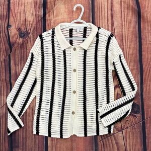 Striped Crochet Cardigan